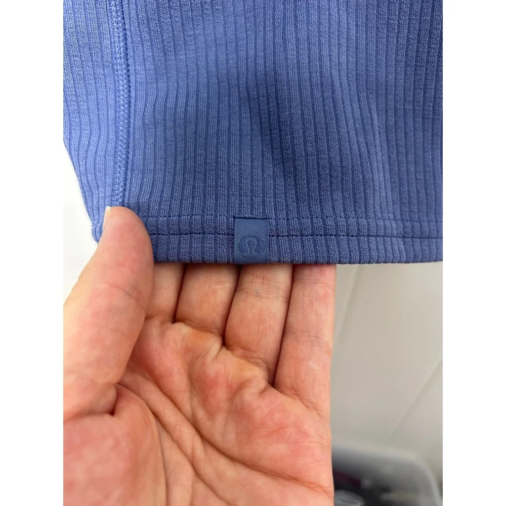 Lululemon Ribbed Softstreme‎ Slim-Fit Tank Dress Oasis Blue size 4 athleisure